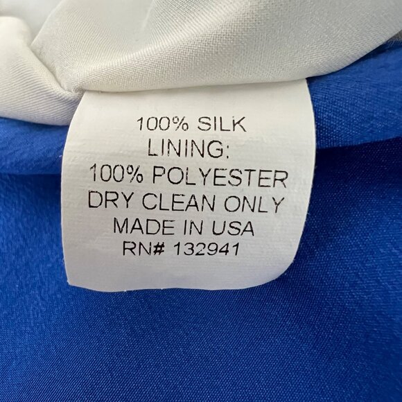 Amanda Uprichard Womens Blue Silk Sleeveless Mini Dress Tiered Waist size Small - Picture 8 of 8